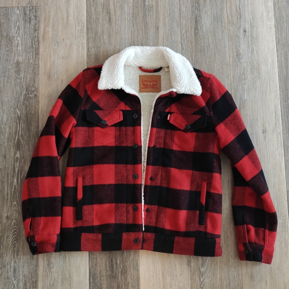 Levi's Buffalo Plaid Trucker Jacket Size XS